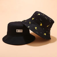 Panama Bucket Hat Men Women Bucket Cap Banana Print Yellow Fisherman Hat