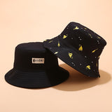 Panama Bucket Hat Men Women Bucket Cap Banana Print Yellow Fisherman Hat