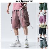 Privathinker Men Cargo Shorts Loose Joggers Casual  Fashion Clothing Oversize Bottoms Shorts