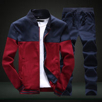 Mens 2 Pieces Sets Slim Tracksuits