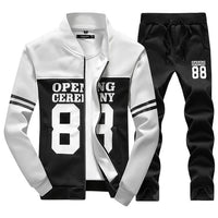 Mens 2 Pieces Sets Slim Tracksuits