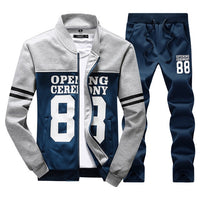 Mens 2 Pieces Sets Slim Tracksuits