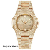 Miami Cuban Necklace, Watch & Bracelet Full Hip Hop Iced Out Set