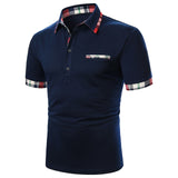 Kingz Short Sleeve Contrast Color Casual Tops Polos