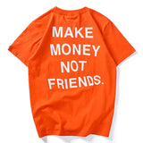 Cotton Short Sleeve Make Money Not Friends T-Shirts