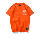 Cotton Short Sleeve Make Money Not Friends T-Shirts