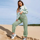 Lusofie Joggers Wide Leg SweatPants Women Trousers High Waist Pants  Casual Pant