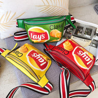 Hip Hop Potato Chips Graffiti Printed Waist Bags