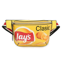 Hip Hop Potato Chips Graffiti Printed Waist Bags