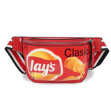 Hip Hop Potato Chips Graffiti Printed Waist Bags