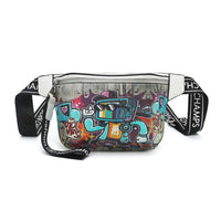 Hip Hop Potato Chips Graffiti Printed Waist Bags