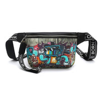 Hip Hop Potato Chips Graffiti Printed Waist Bags