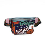 Hip Hop Potato Chips Graffiti Printed Waist Bags