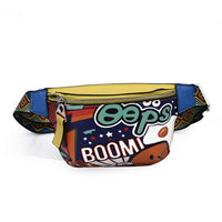 Hip Hop Potato Chips Graffiti Printed Waist Bags