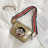 Hip Hop Potato Chips Graffiti Printed Waist Bags