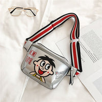 Hip Hop Potato Chips Graffiti Printed Waist Bags