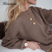 Loose Queenz Elegant Knitted Sweater Oversize Warm Pullovers Fashion Solid Tops