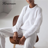 Loose Queenz Elegant Knitted Sweater Oversize Warm Pullovers Fashion Solid Tops