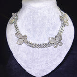 Iced Out 11MM Full Miami Butterfly Cuban Necklace & Bracelet