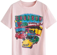 Dream Car Casual Short Sleeve Graphic Summer T-shirts Women's