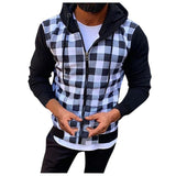 Plaid Sweatshirt Causal Long Sleeve Shirt Coat Zipper Hoodie