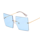 Vintage Square Luxury Oversized Rimless Sun Glasses