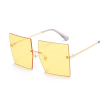 Vintage Square Luxury Oversized Rimless Sun Glasses