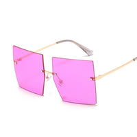 Vintage Square Luxury Oversized Rimless Sun Glasses