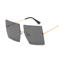 Vintage Square Luxury Oversized Rimless Sun Glasses