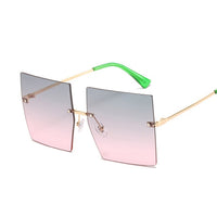 Vintage Square Luxury Oversized Rimless Sun Glasses