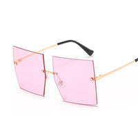 Vintage Square Luxury Oversized Rimless Sun Glasses