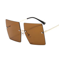 Vintage Square Luxury Oversized Rimless Sun Glasses