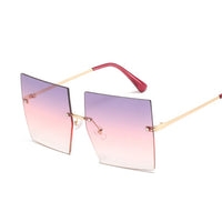 Vintage Square Luxury Oversized Rimless Sun Glasses