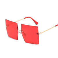 Vintage Square Luxury Oversized Rimless Sun Glasses