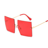 Vintage Square Luxury Oversized Rimless Sun Glasses