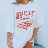 Dream Car Casual Short Sleeve Graphic Summer T-shirts Women's